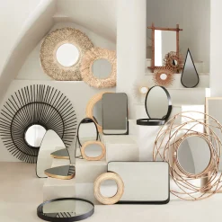 Miroir triangulaire - doré 54x35cm