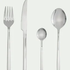 Ménagère 24 pièces en acier inoxydable poli - gris argenté