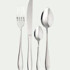 Ménagère 16 pièces en inox - argenté métallisé
