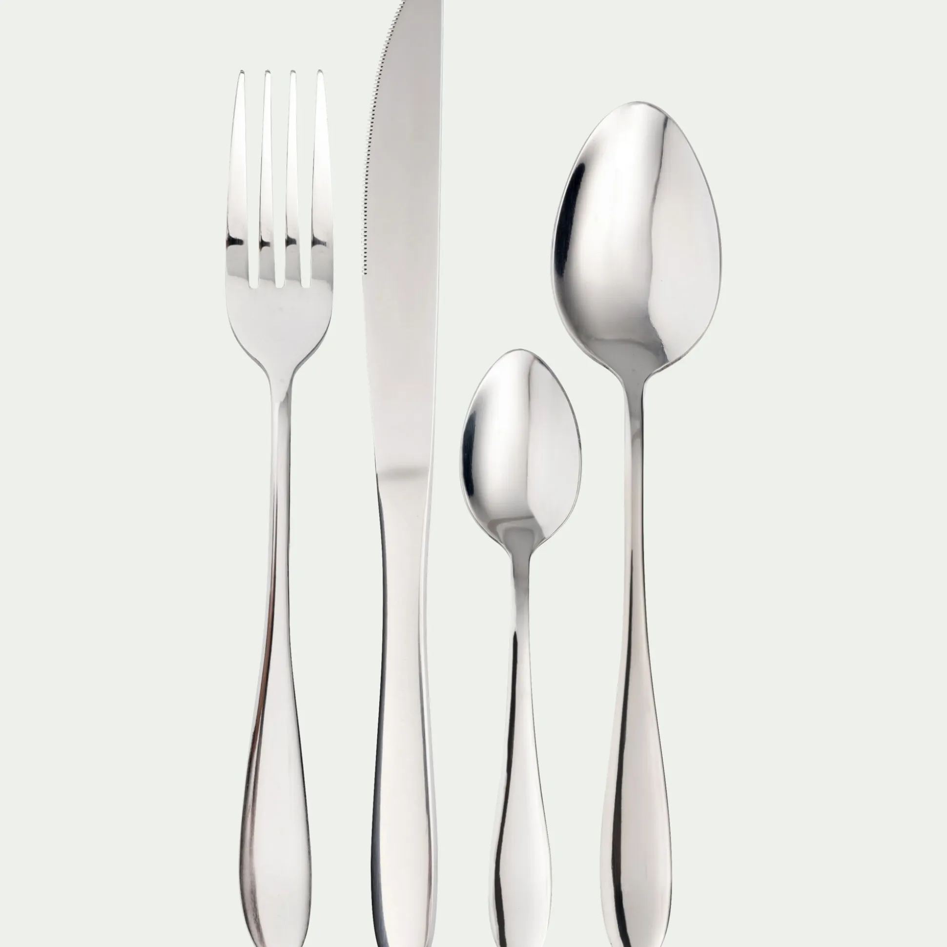 Ménagère 16 pièces en inox - argenté métallisé