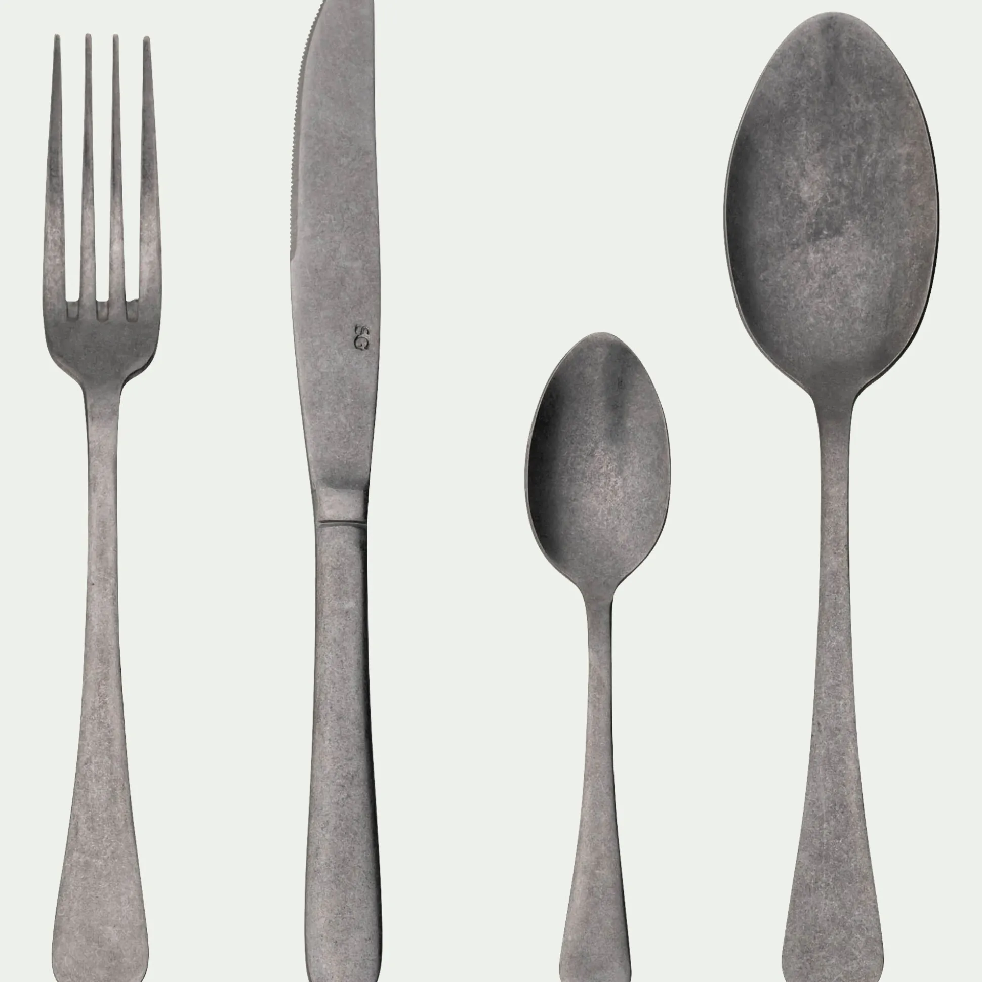 Ménagère 16 pièces en inox - argenté vieilli