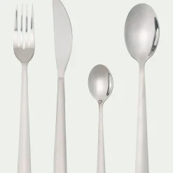 Ménagère 24 pièces en inox brillant - gris métallisé