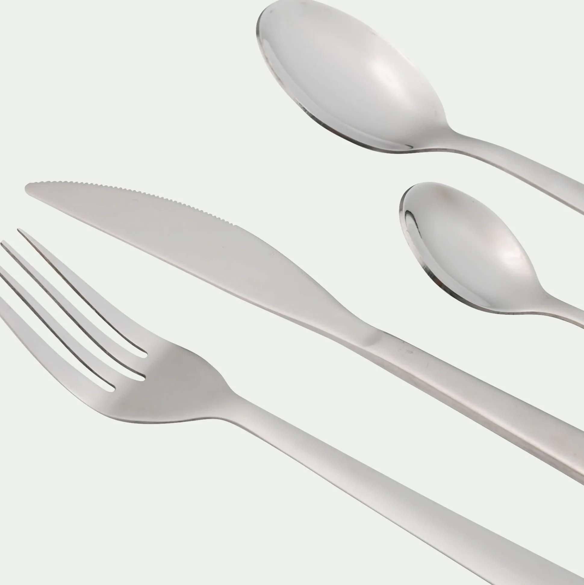 Ménagère 24 pièces en inox brillant - gris métallisé
