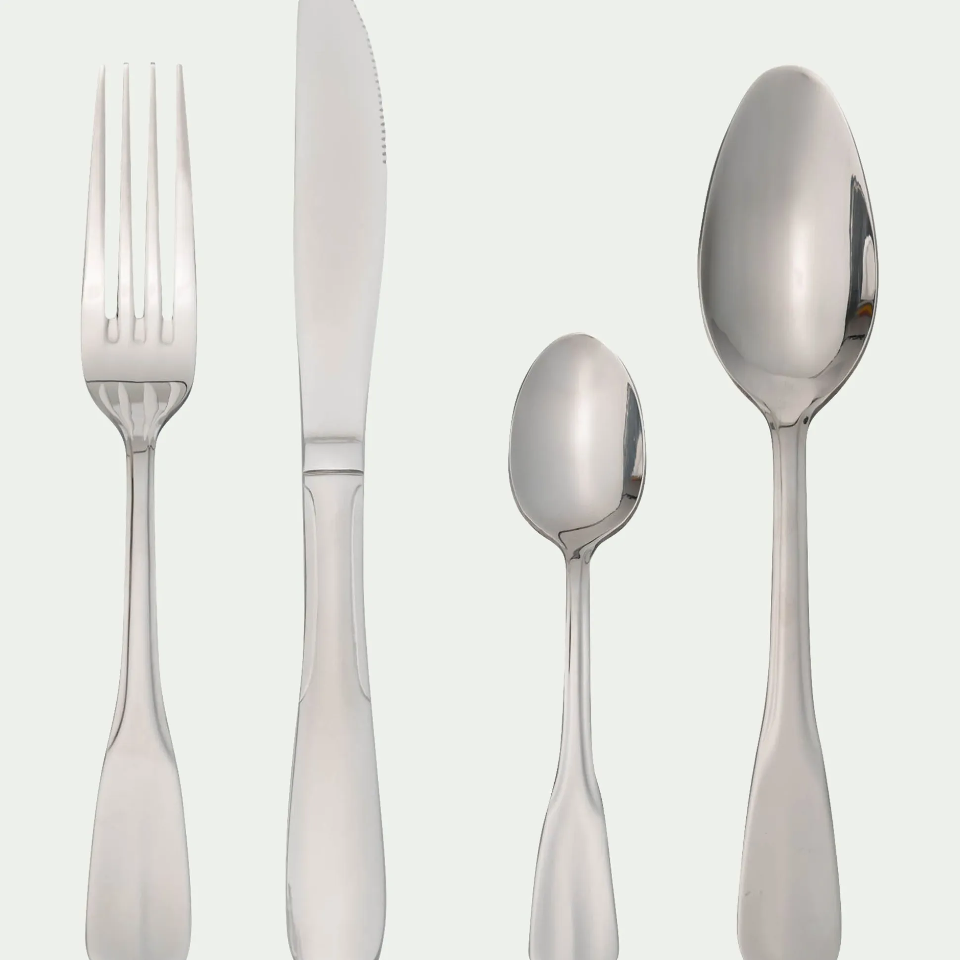 Ménagère 24 pièces en inox - gris aluminium