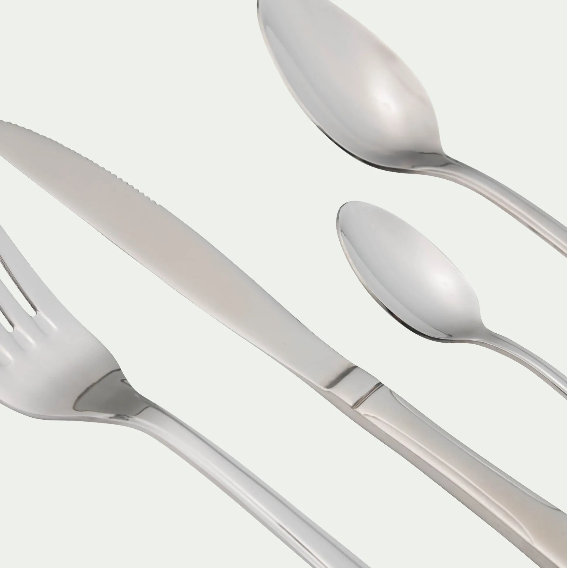 Ménagère 24 pièces en inox - gris aluminium
