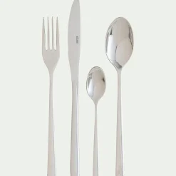 Ménagère 24 pièces en inox - gris argenté