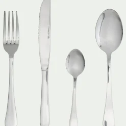 Ménagère 24 pièces en inox poli - gris argenté