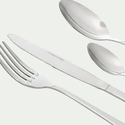 Ménagère 24 pièces en inox poli - gris argenté