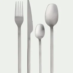 Ménagère 24 pièces en inox satiné - argenté métallisé