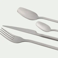 Ménagère 24 pièces en inox satiné - argenté métallisé