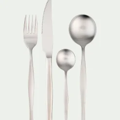 Ménagère 16 pièces en inox satiné - gris argenté