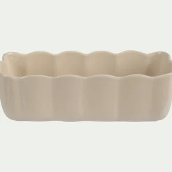 Moule à cake en céramique L28,50cm - blanc écru
