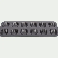 Moule à 12 madeleines en acier - gris anthracite