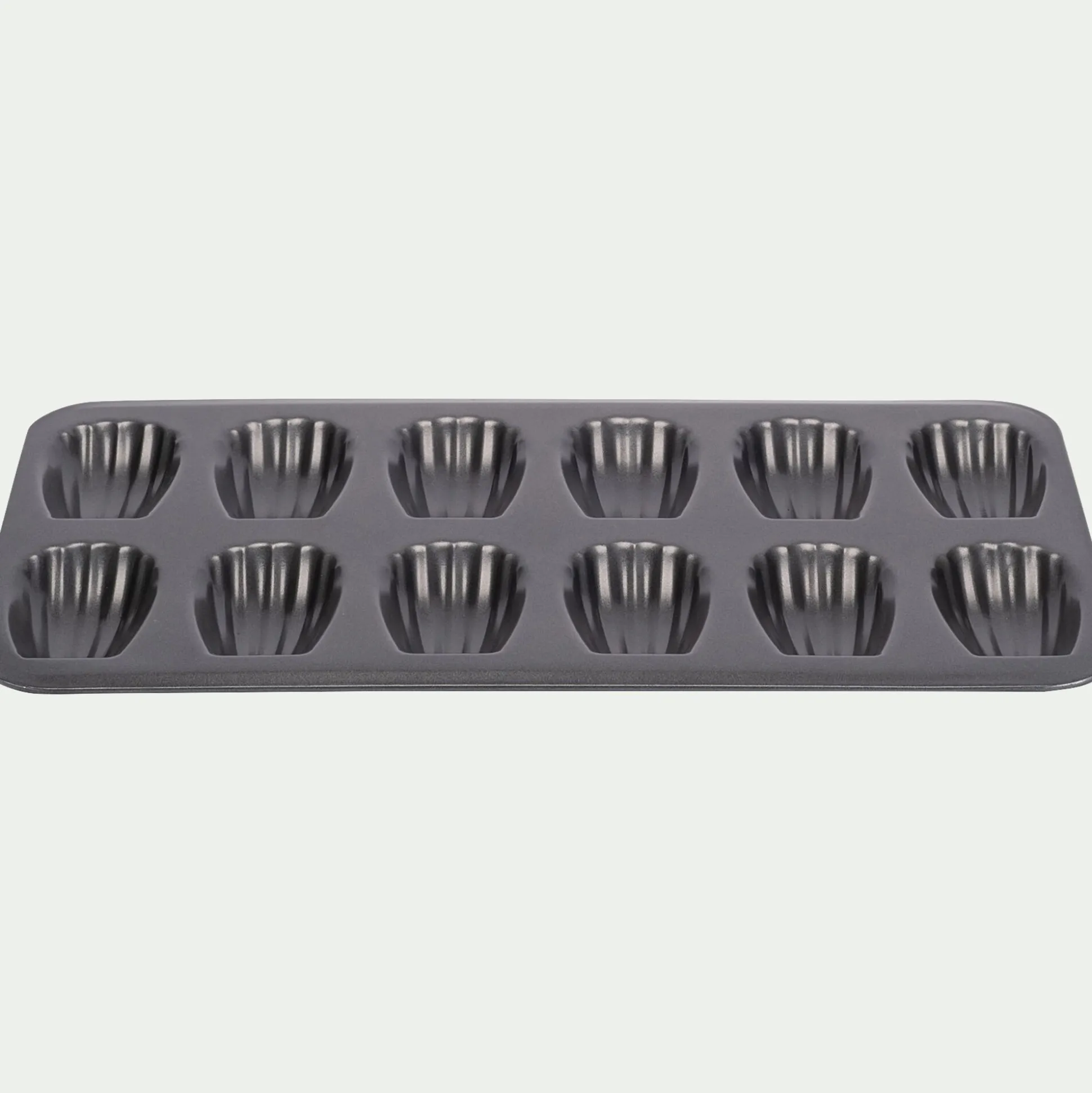 Moule à 12 madeleines en acier - gris anthracite