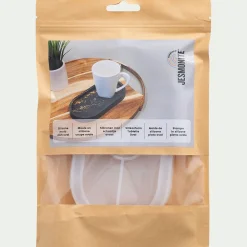 Moule plateau ovale L18cm en silicone - blanc translucide