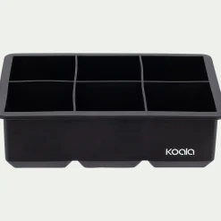 Moule pour 6 glaçons carrés en silicone - noir