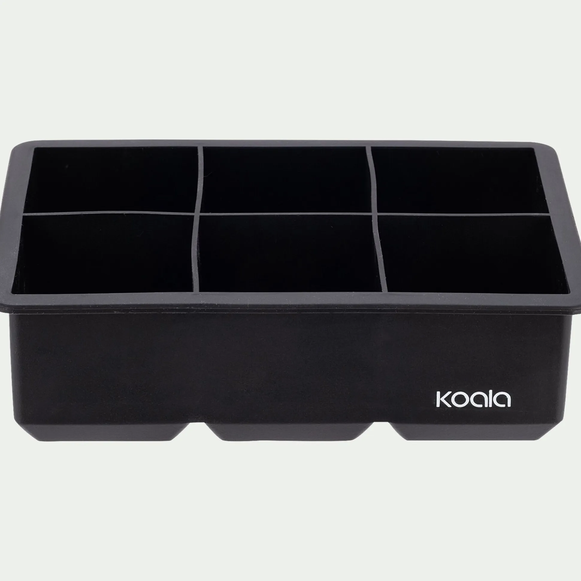 Moule pour 6 glaçons carrés en silicone - noir