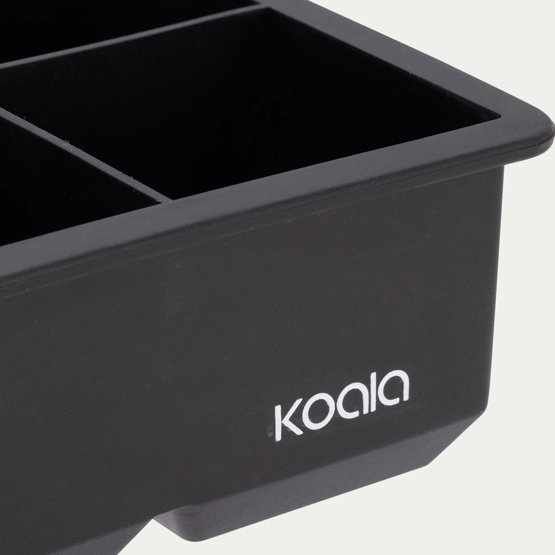 Moule pour 6 glaçons carrés en silicone - noir