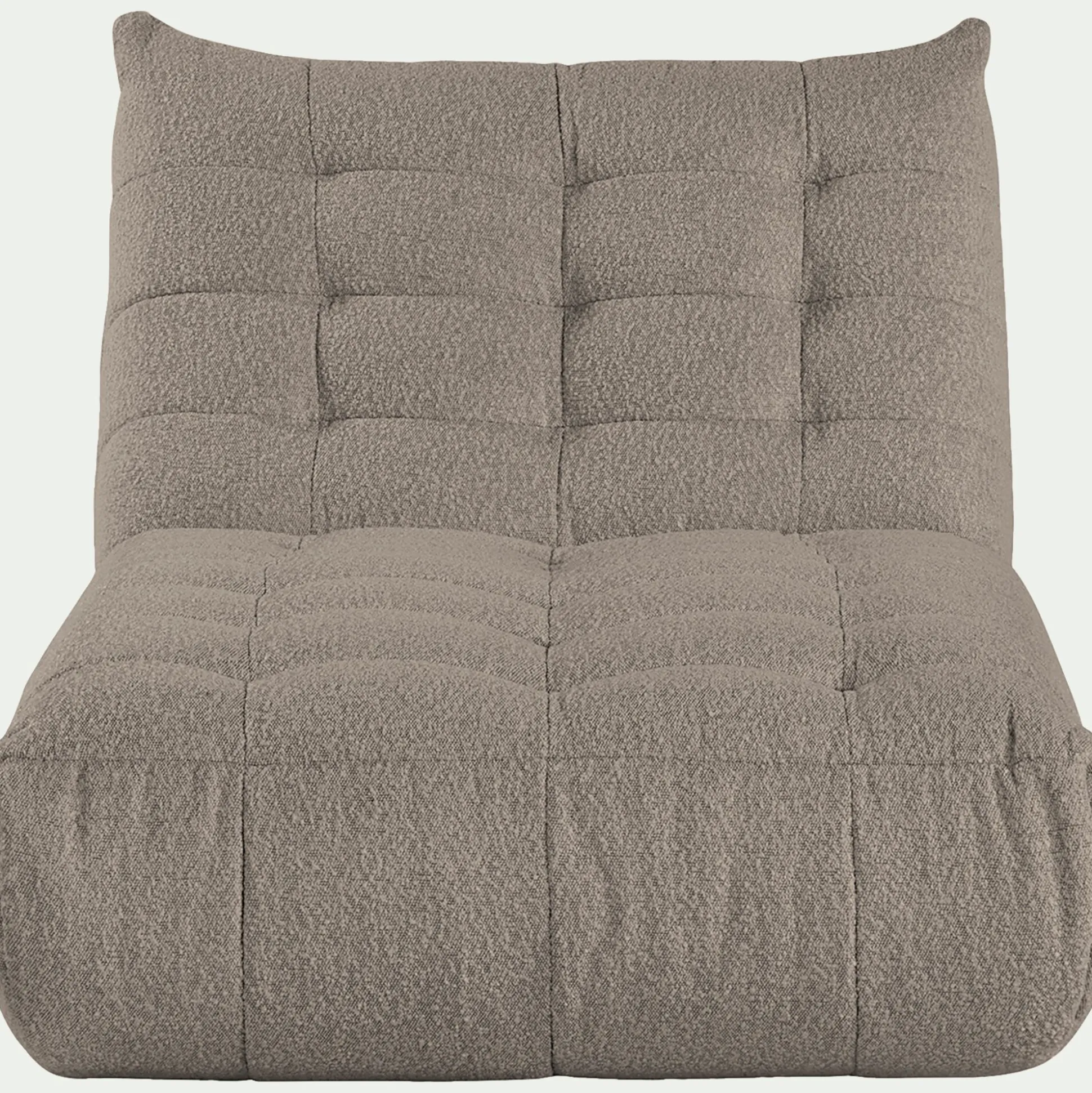 Méridienne en tissu bouclette - gris clair