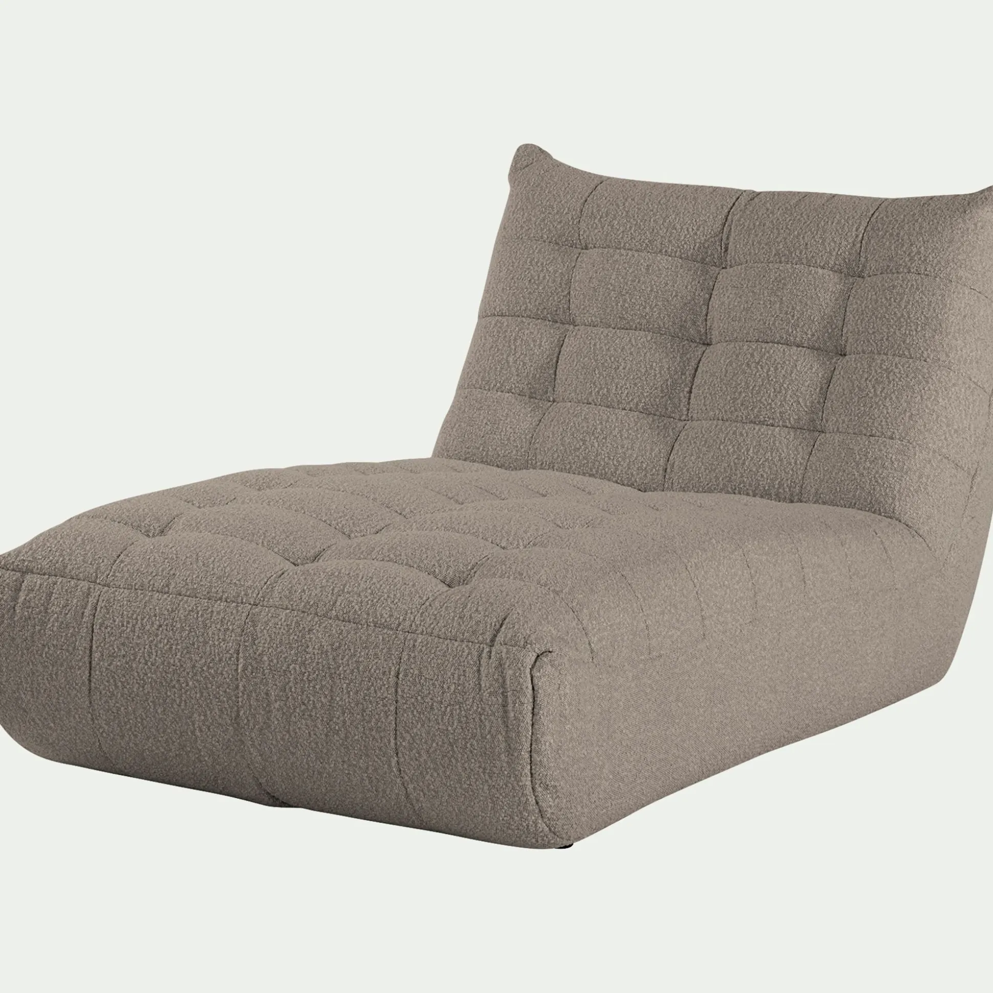 Méridienne en tissu bouclette - gris clair