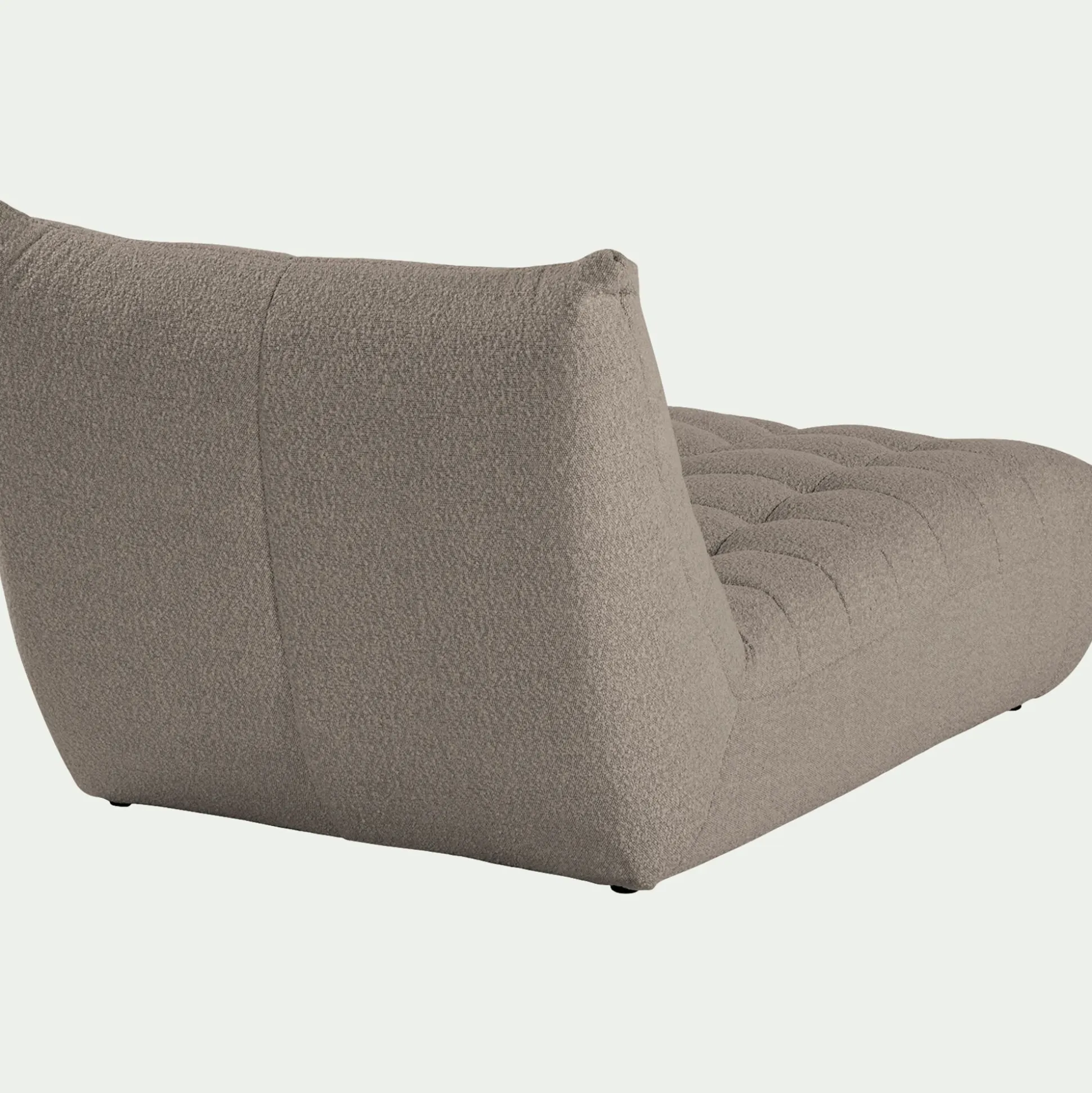 Méridienne en tissu bouclette - gris clair