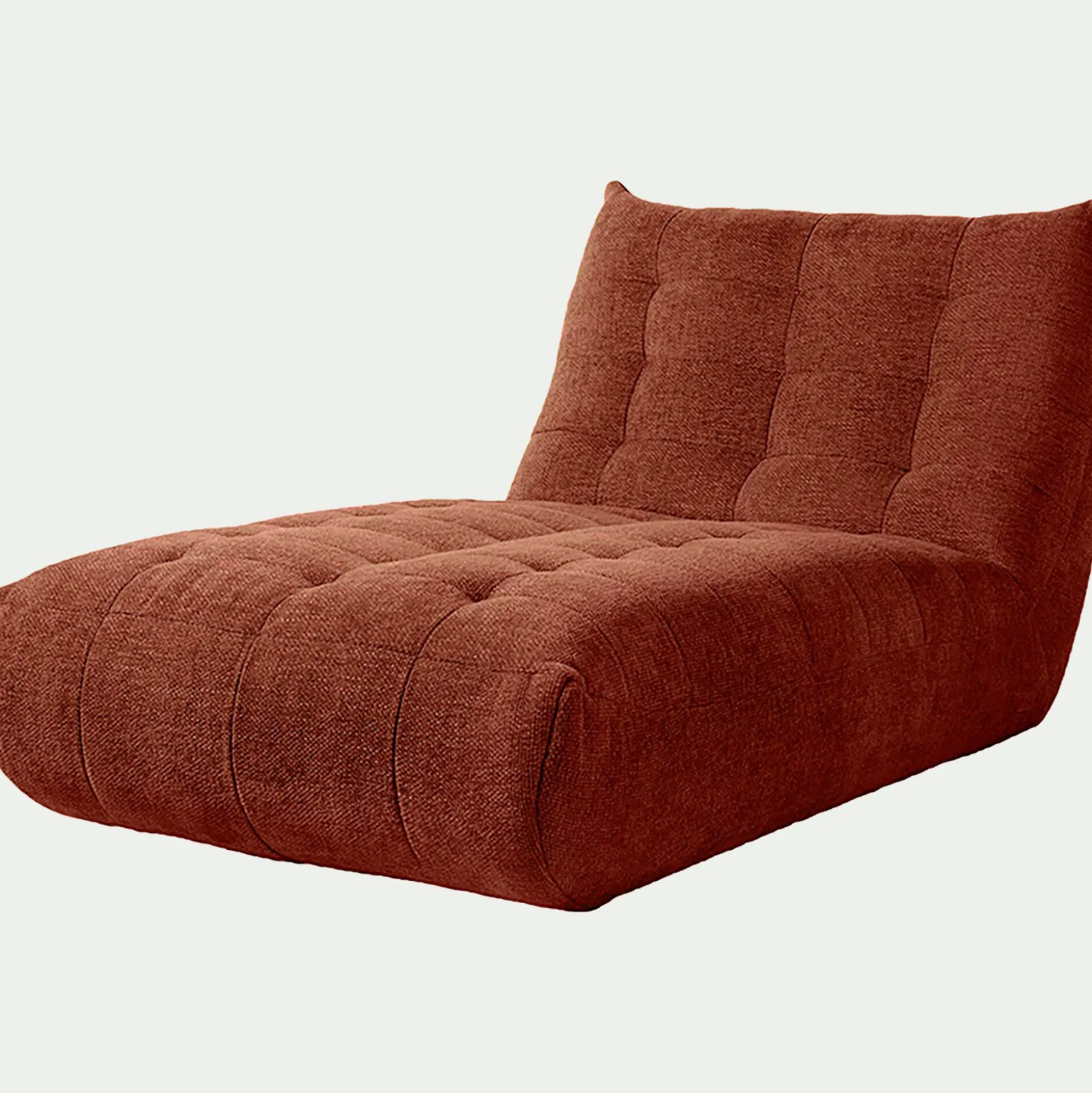 Méridienne en tissu chenille - brun rustrel