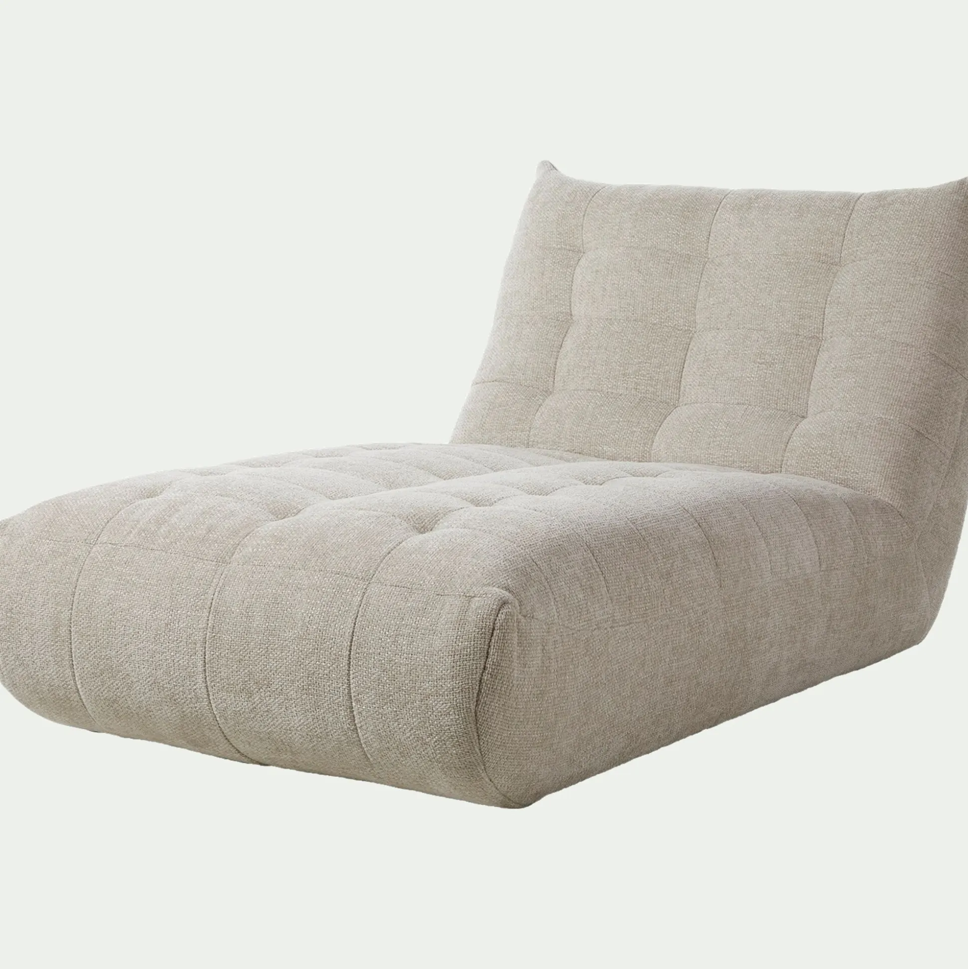 Méridienne en tissu chenille - beige roucas