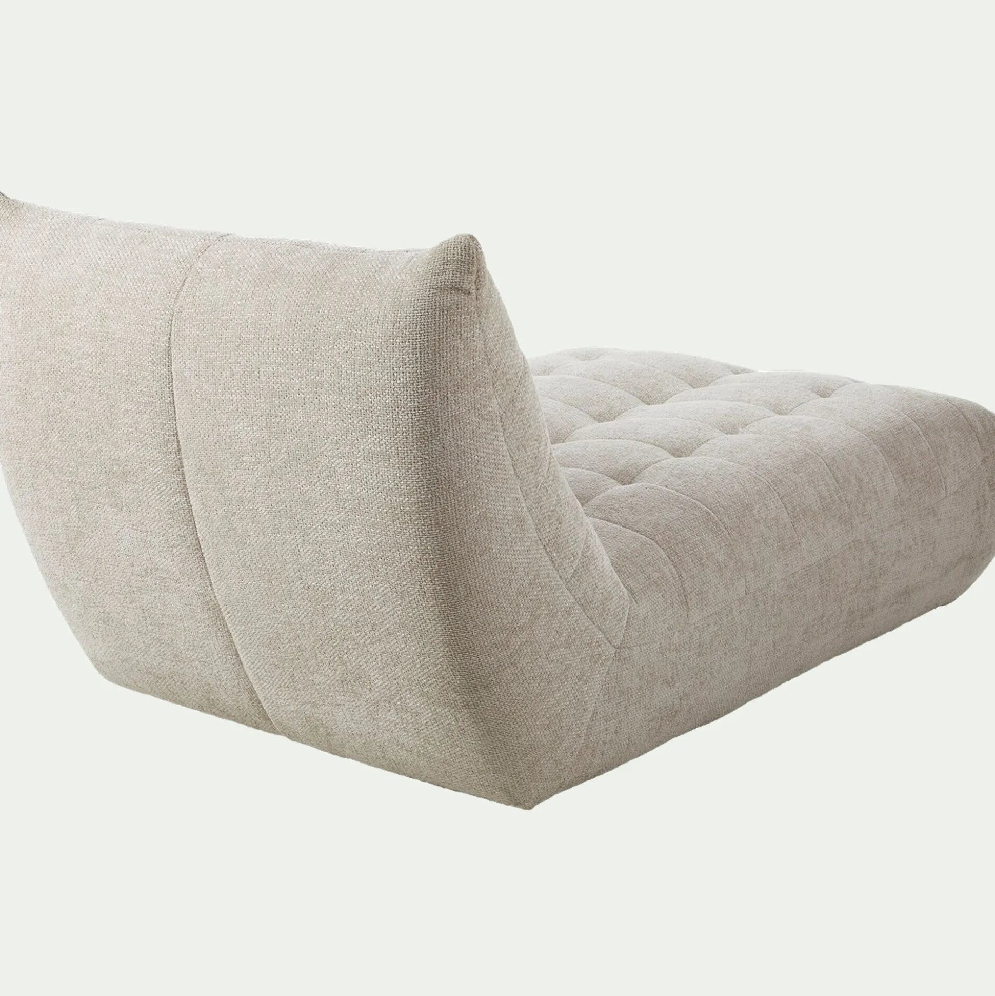 Méridienne en tissu chenille - beige roucas