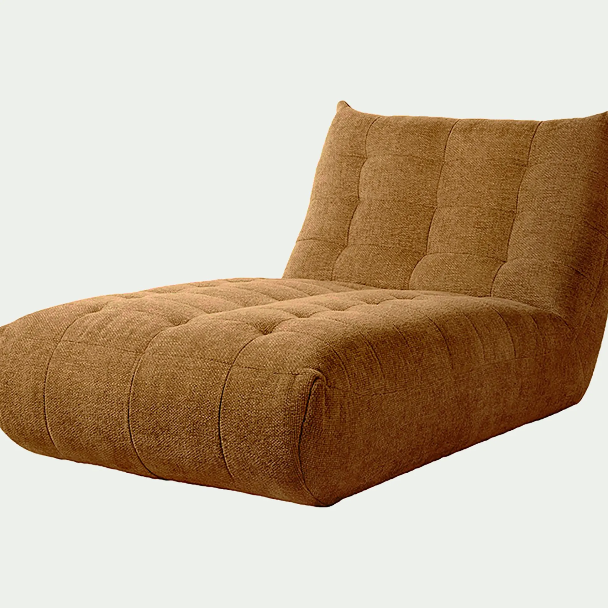 Méridienne en tissu chenille - jaune argan