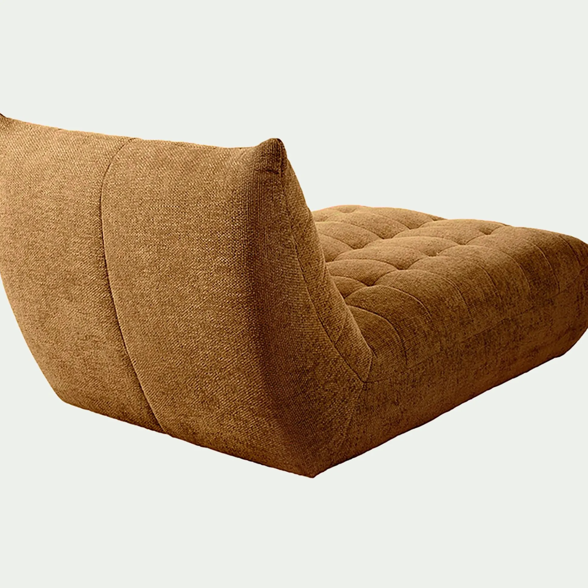 Méridienne en tissu chenille - jaune argan