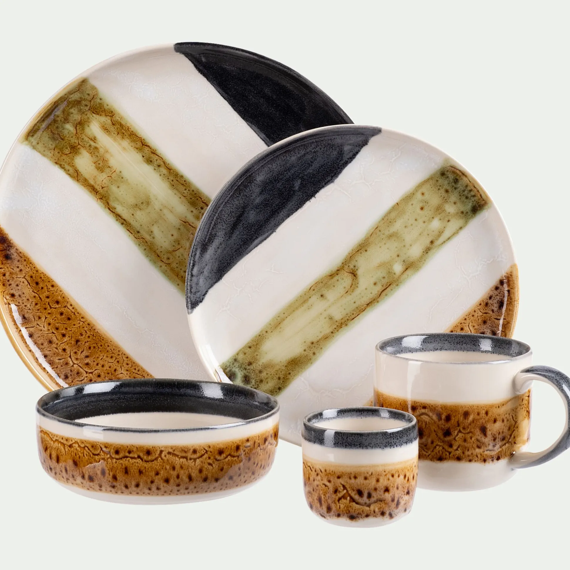 Mug en grès peint 40cl - marron