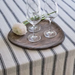 Nappe en lin et coton noir et blanc 170x250cm