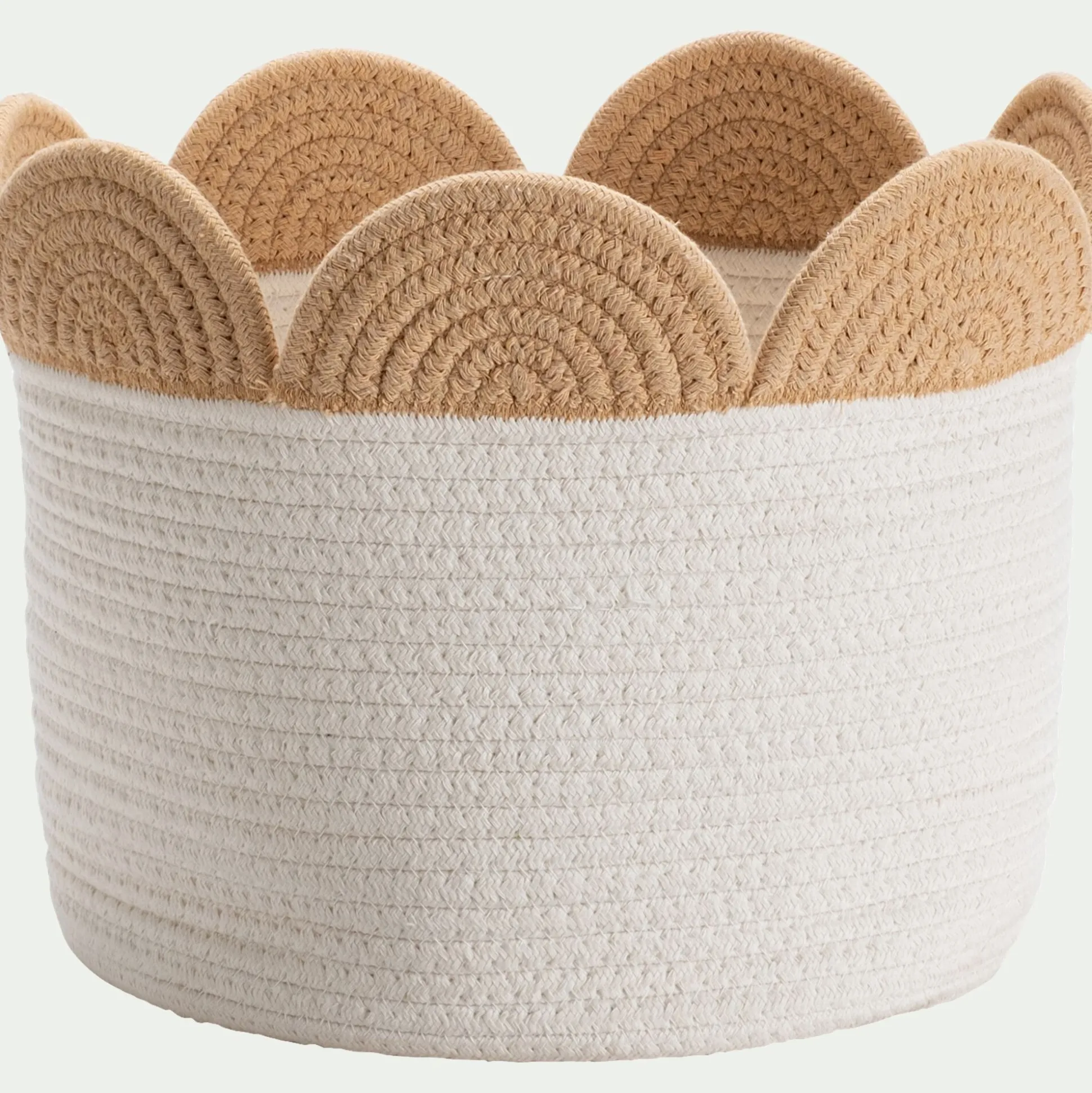 Panier de rangement bicolore D30x26cm - naturel