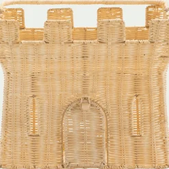 Panier de rangement château en rotin H26cm - naturel