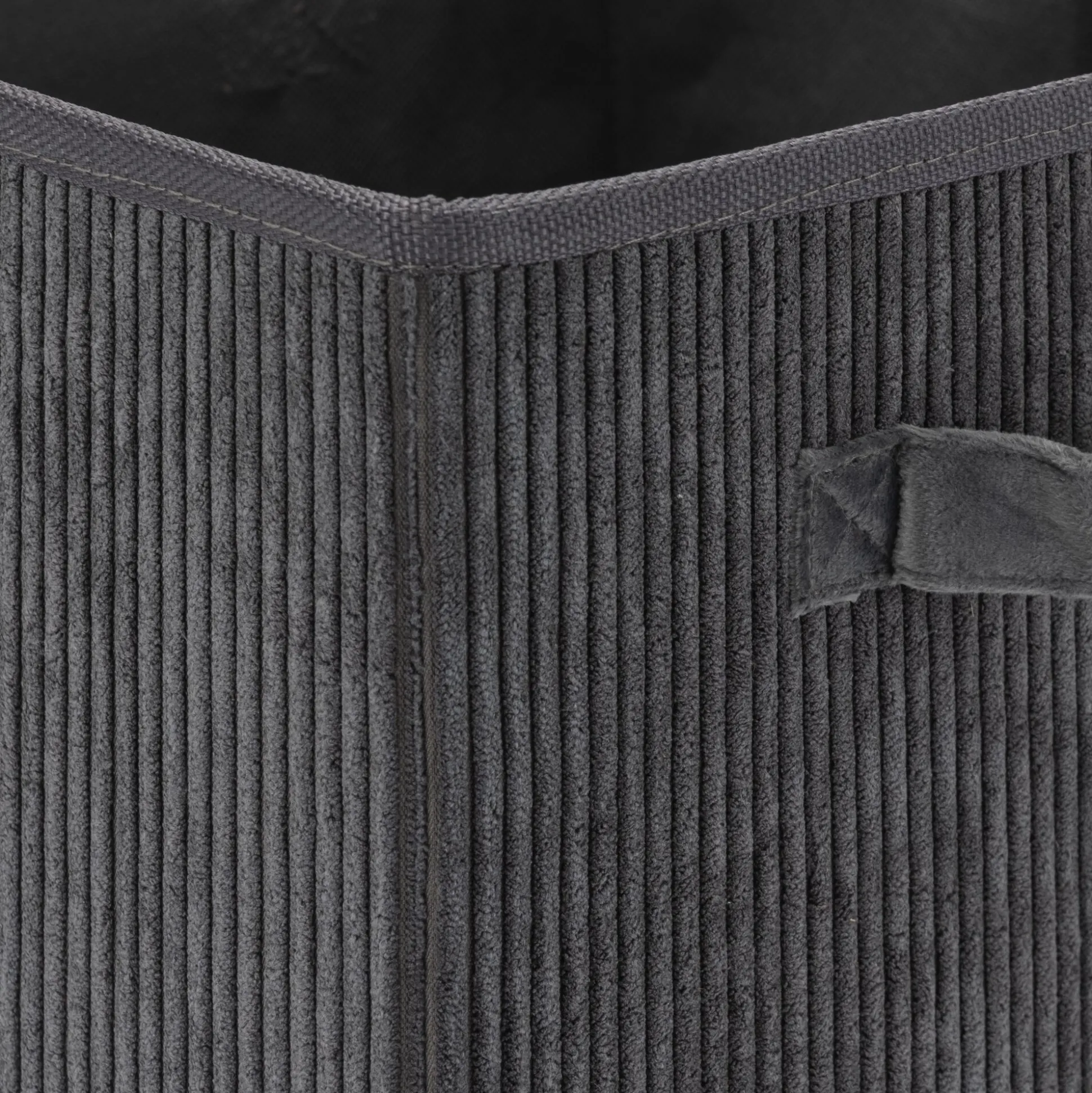 Panier de rangement en velours côtelé H30xL30cm - gris ardoise