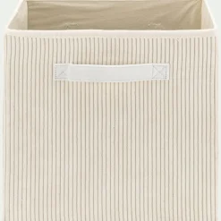 Panier de rangement en velours côtelé H30xL30cm - blanc ventoux