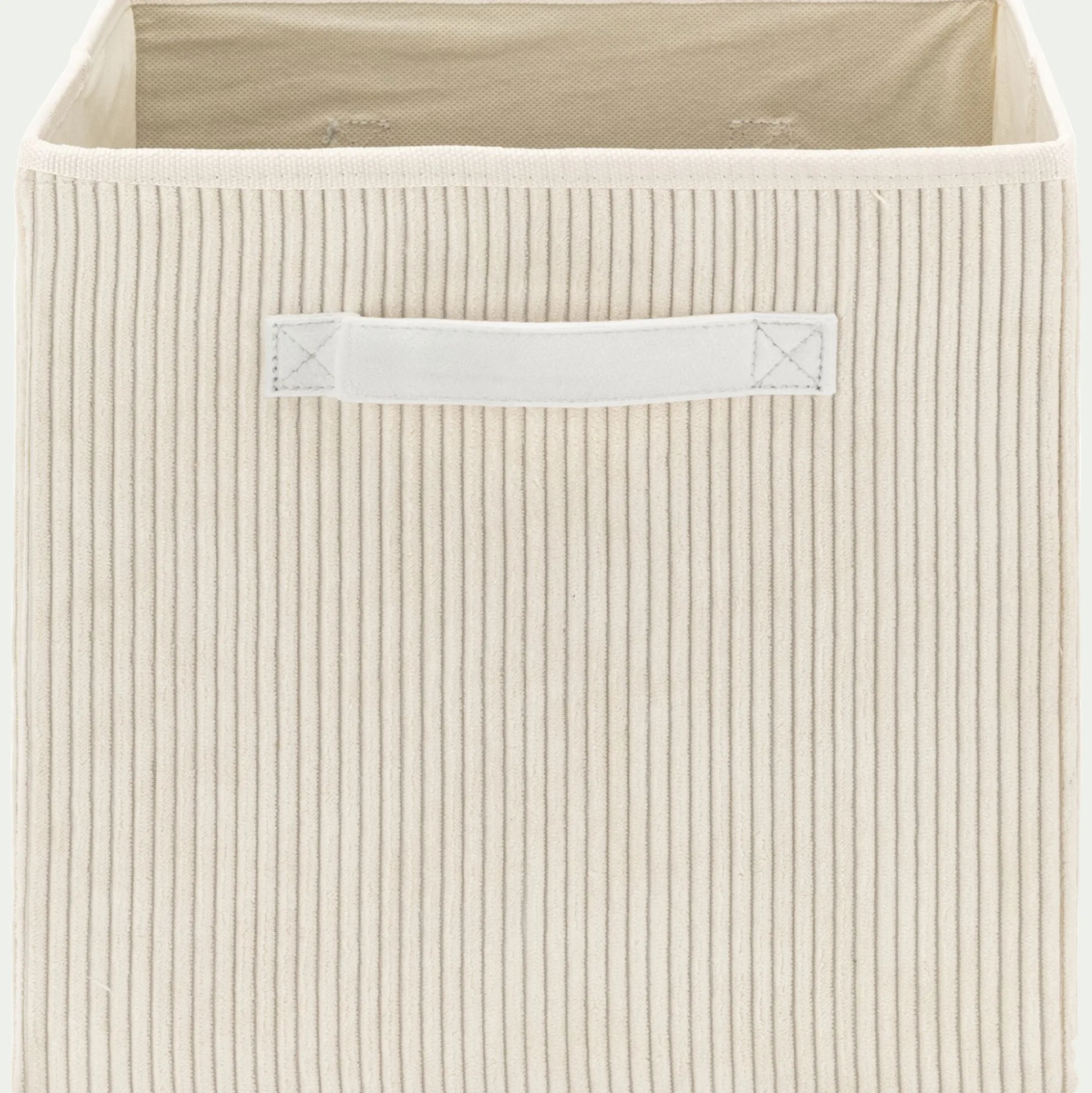 Panier de rangement en velours côtelé H30xL30cm - blanc ventoux