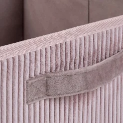 Panier de rangement en velours côtelé - rose H12xL26xl20cm