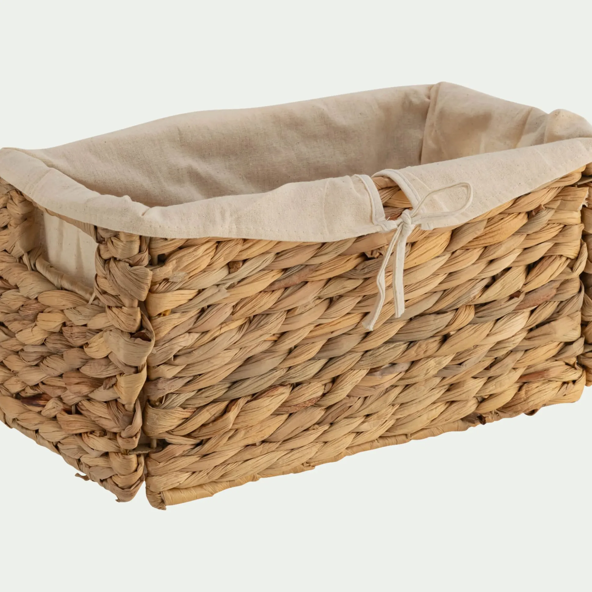 Panier en jacinthe d'eau H15xL30cm - naturel