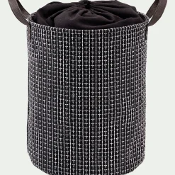 Panier à linge en tissu - noir H50xD38cm
