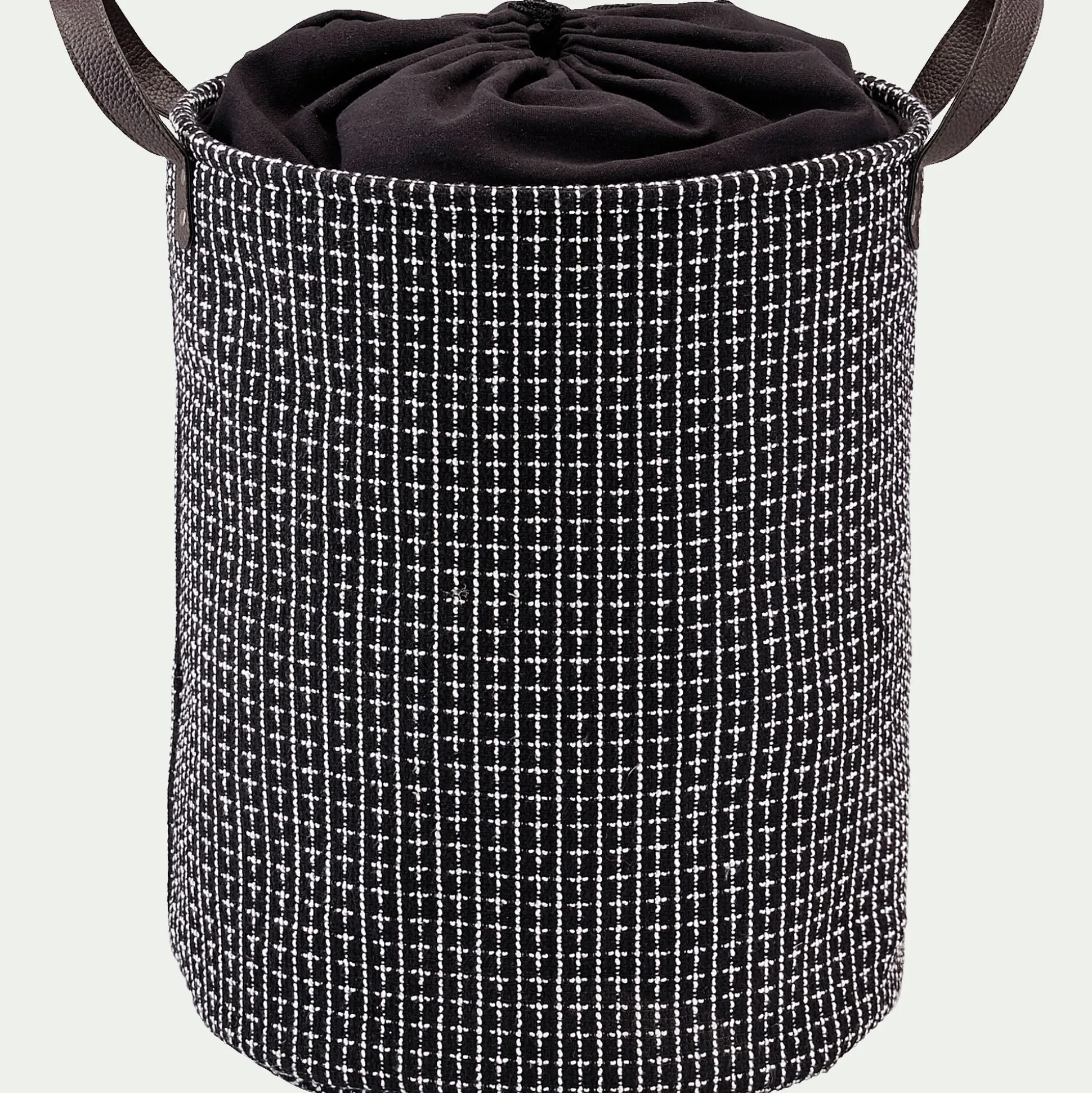 Panier à linge en tissu - noir H50xD38cm
