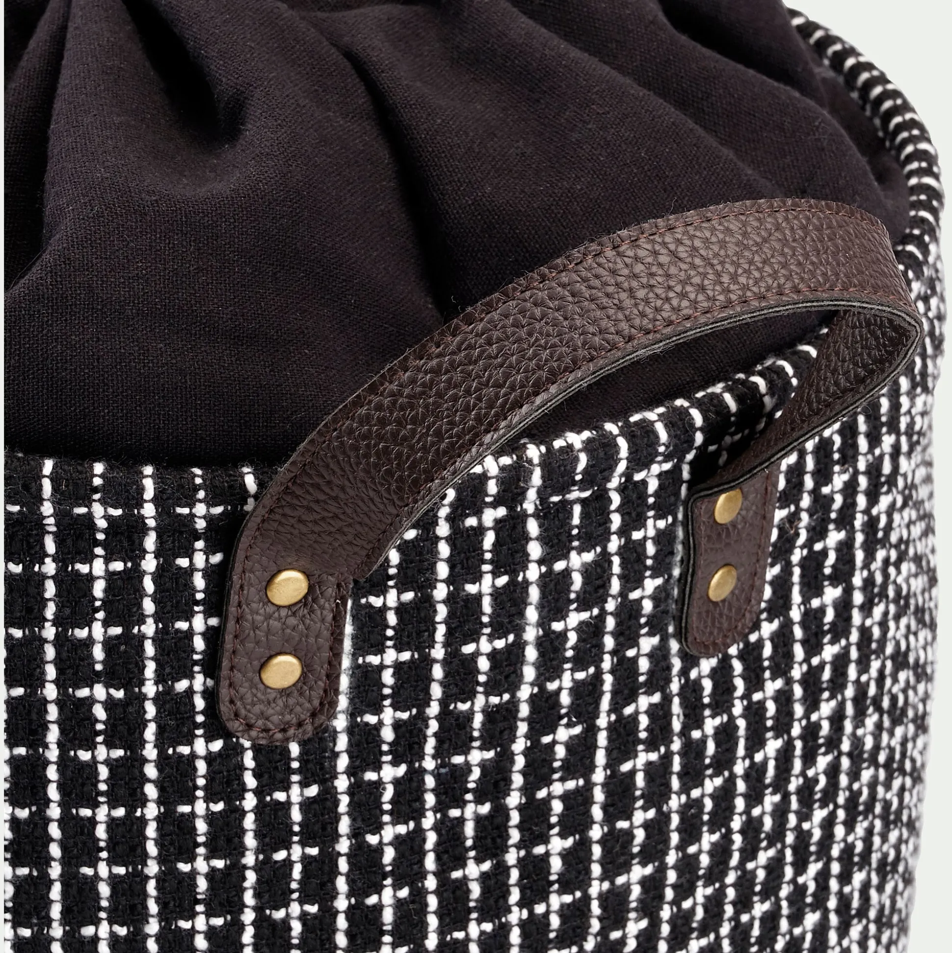 Panier à linge en tissu - noir H50xD38cm