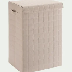 Panier à linge pliable en tissu H60cm - beige