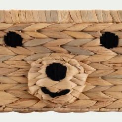 Panier ourson en jacinthe d'eau 20x30cm - naturel