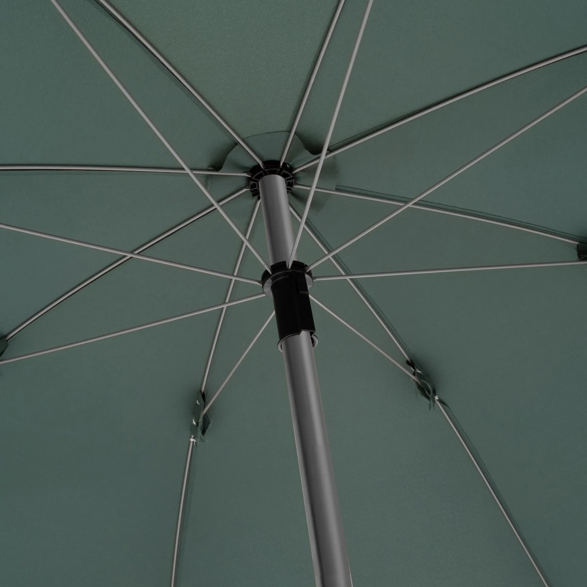 Parasol à franges et pied de parasol D180cm - vert kaki
