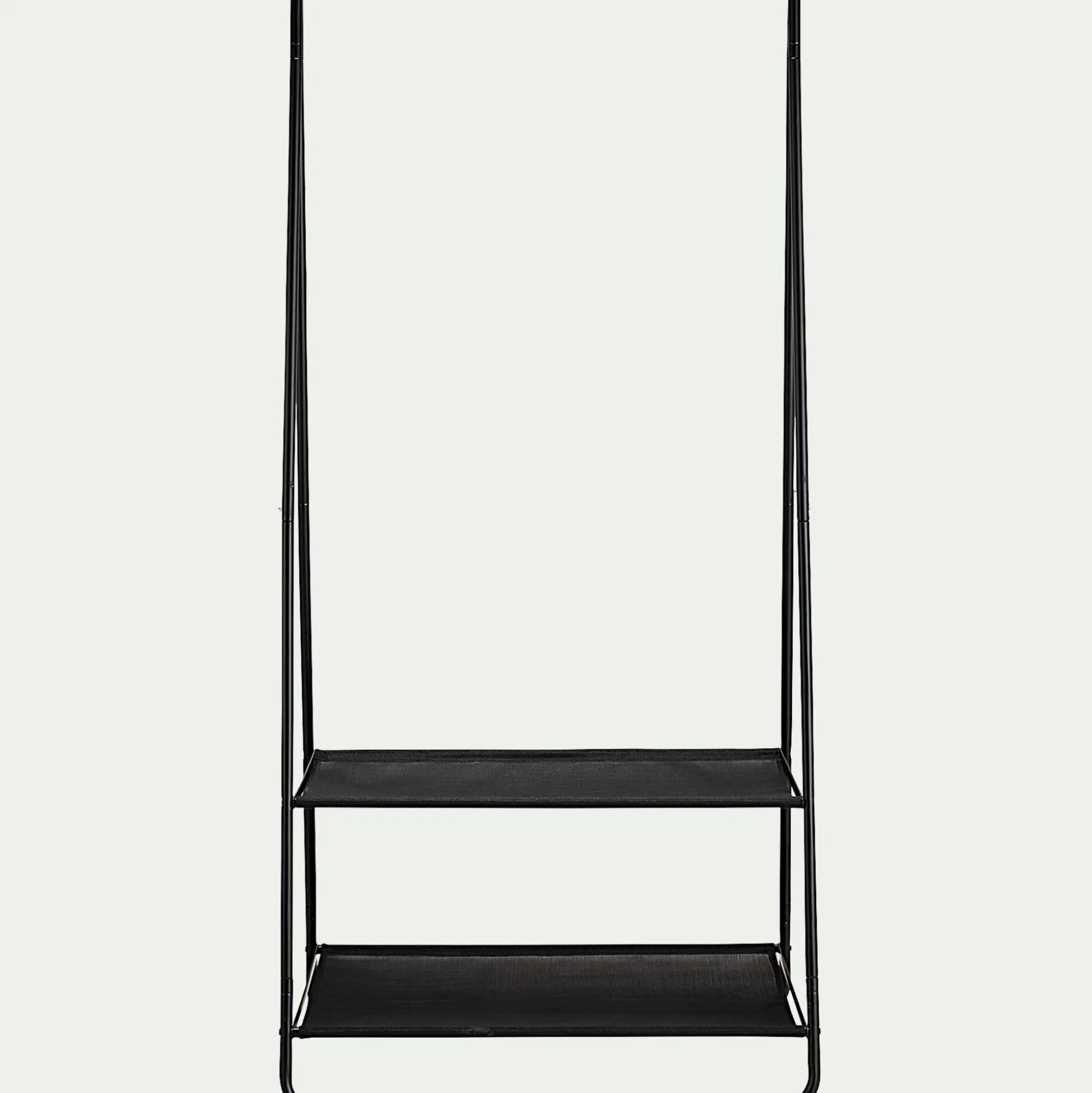 Penderie ouverte à 2 étagères en acier et en bois H171xL95cm - noir