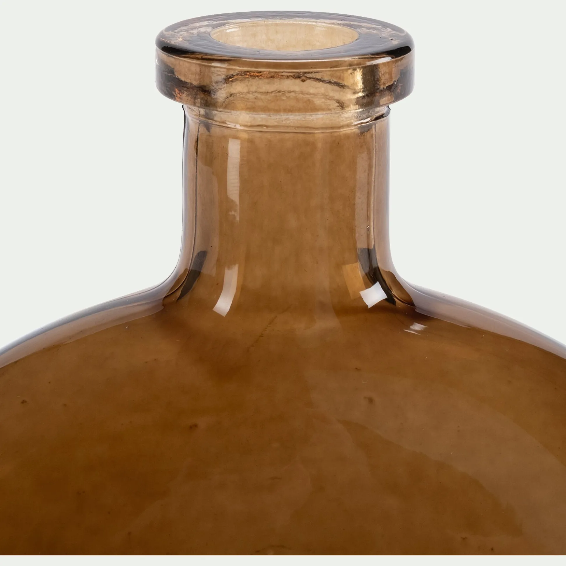 Petit vase en verre h12,5cm - marron