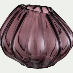 Petit vase en verre h12,3cm - violet