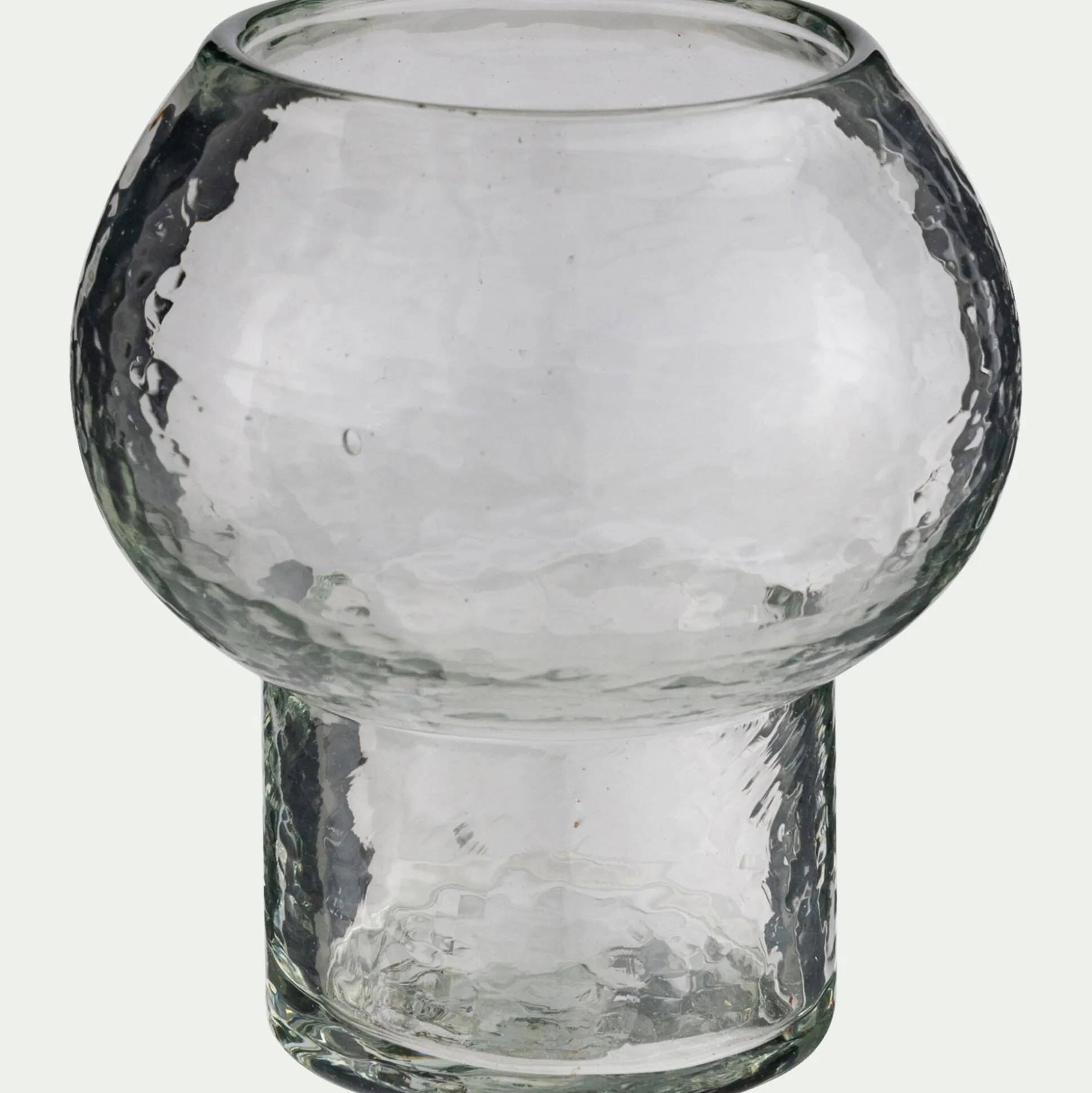 Photophore champignon en verre H10cm - transparent