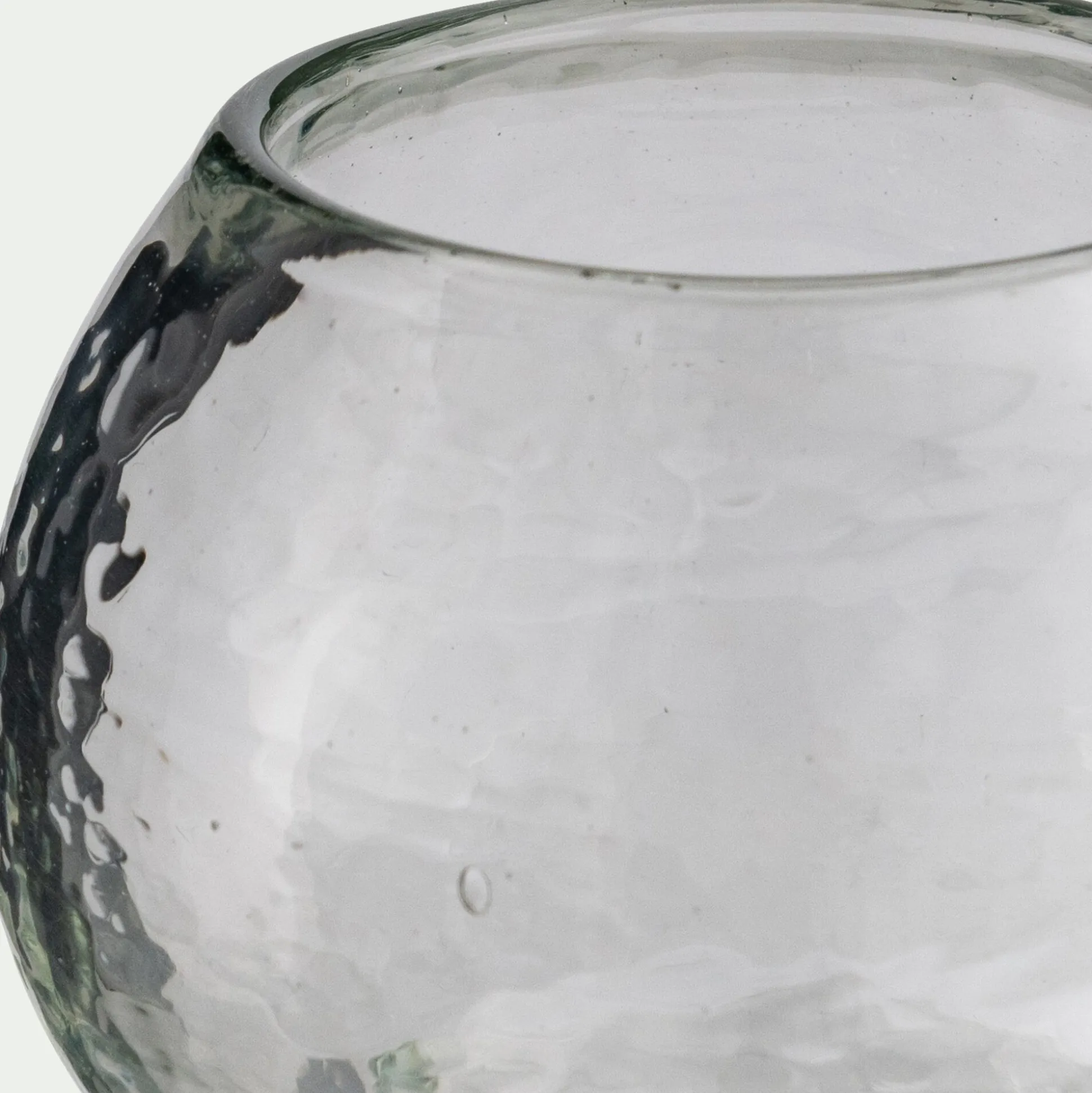 Photophore champignon en verre H10cm - transparent